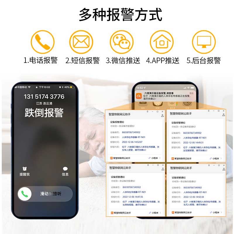 NB-IoT智能人体跌倒探/检测报警器RT-N01